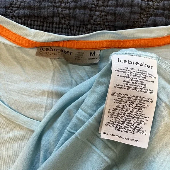 Icebreaker Light Blue Merino Wool Blend Shirt - Picture 3 of 3